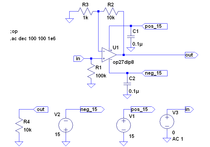 Test Project For OP27 Subcircuit