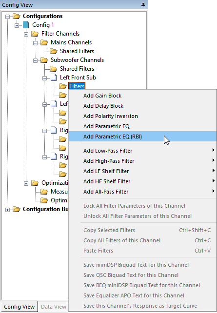 Adding Filters Using the Context Menu