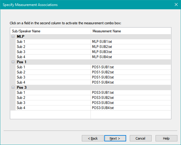 Successful Automatic Association in the Measurement Associations Wizard Page