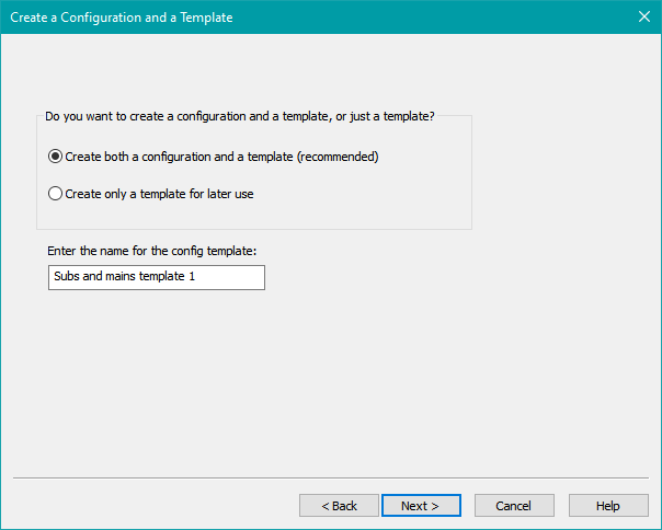 Create Configuration or Just a Template