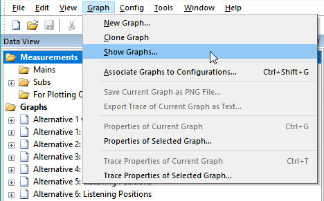 Show Graphs from Main Menu