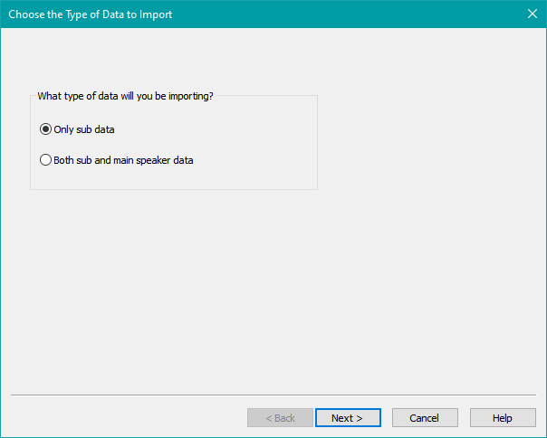 Choose the Option to Import Only Sub Data