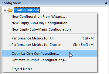 Optimize Using a Dialog From the Context Menu