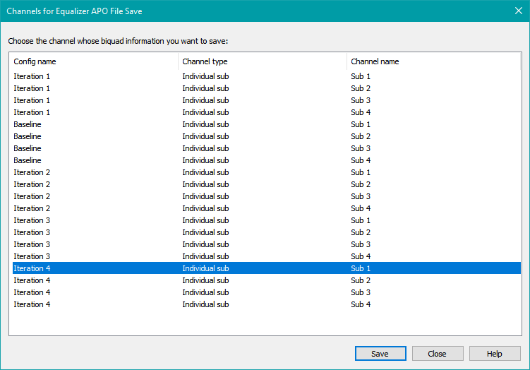 The Channels for Equalizer APO File Save Dialog