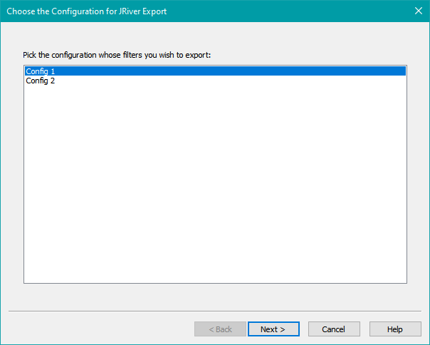 Choosing the Configuration to Export