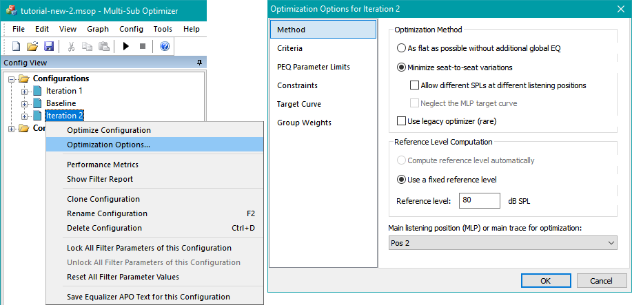 Launching the Configuration-Specific Optimization Options Property Sheet