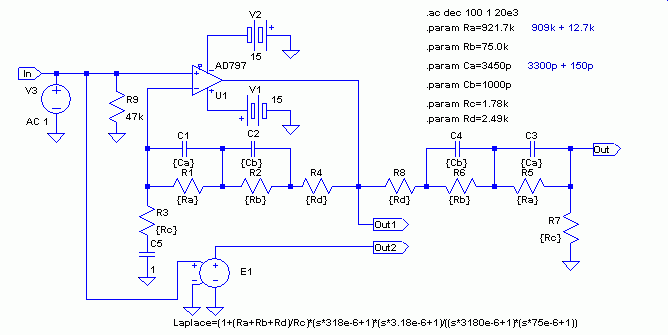 SPICE circuit for computing equalization errors